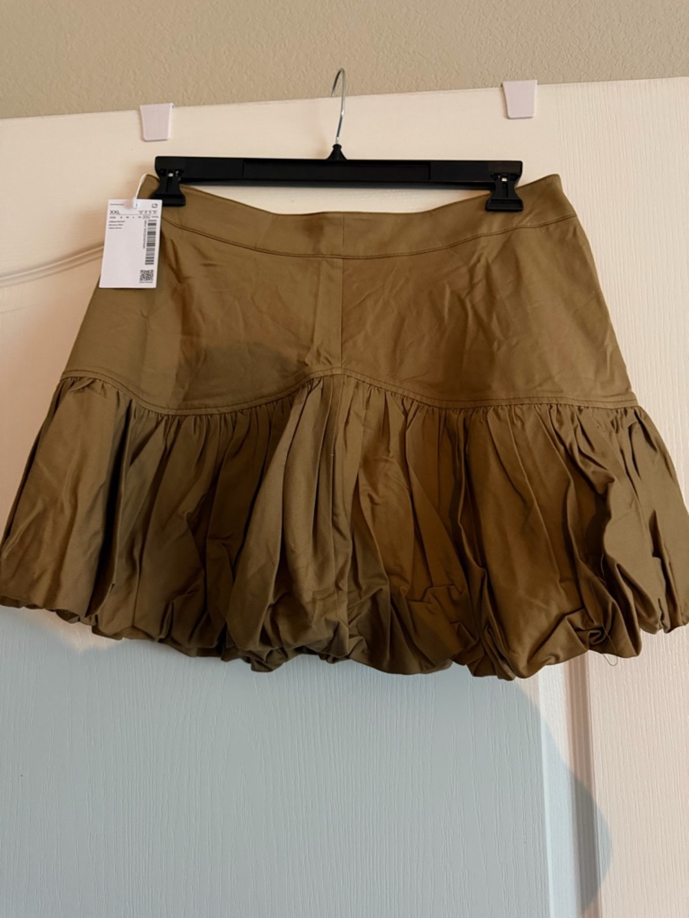 Olive Bubble Mini Skirt - Women's Stylish Tiered Silhouette